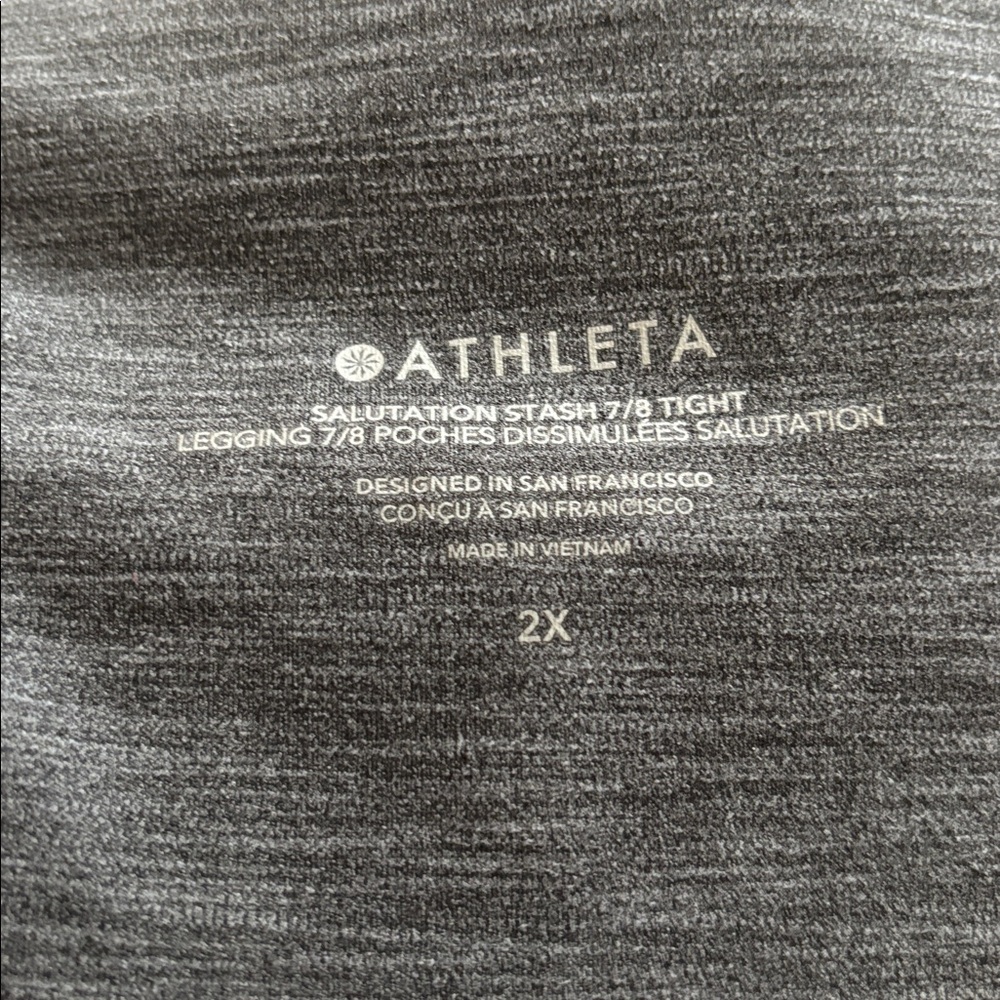 Athleta Salutation Stash High Rise 7/8 Legging Sz 2X Heather Gray Hip Pockets - Picture 8 of 9